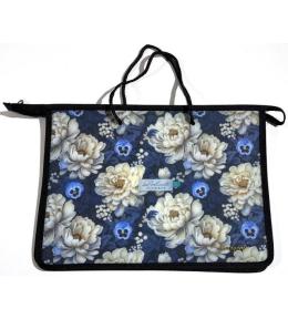 Teczka-torba A4+ zapinana na zamek z rączką Kwiaty