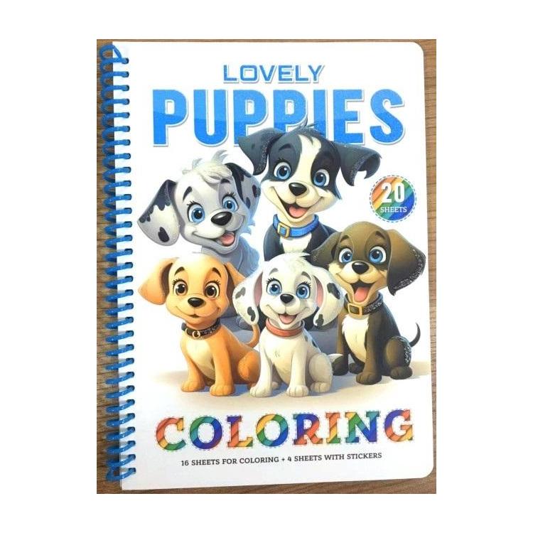 Kolorowanka A5 koło 20 kartek Urocze szczeniaczki