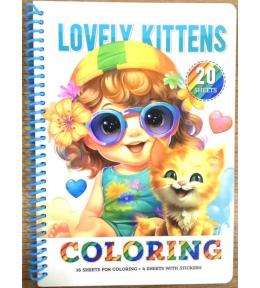 Kolorowanka A5 koło 20 kartek Urocze kotki