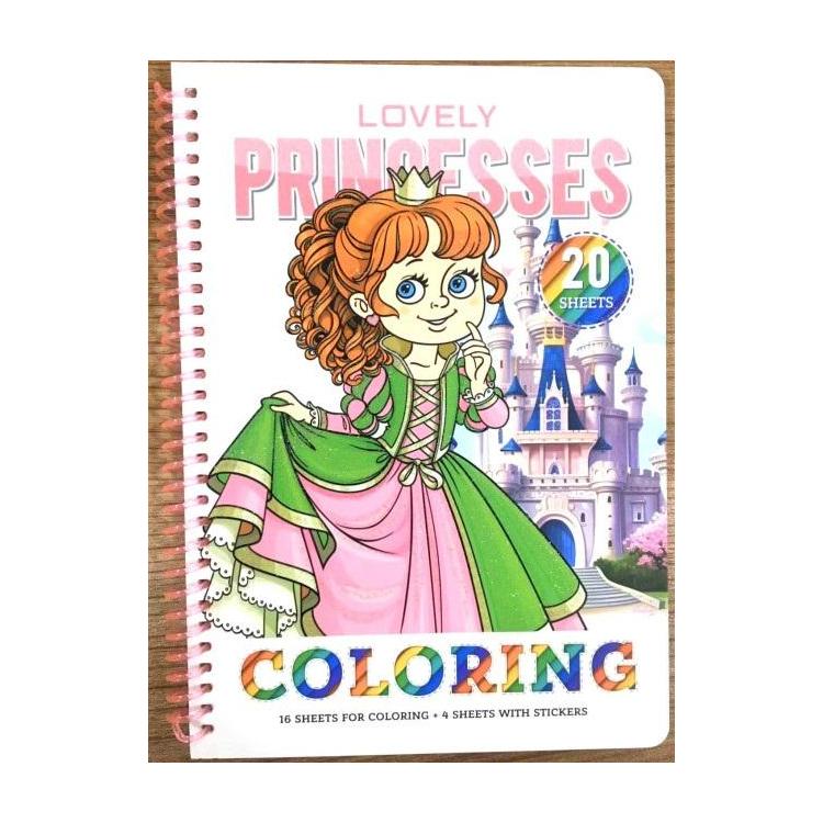 Kolorowanka A5 koło 20 kartek Urocze księżniczki