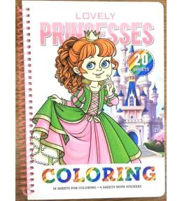 Kolorowanka A5 koło 20 kartek Urocze księżniczki