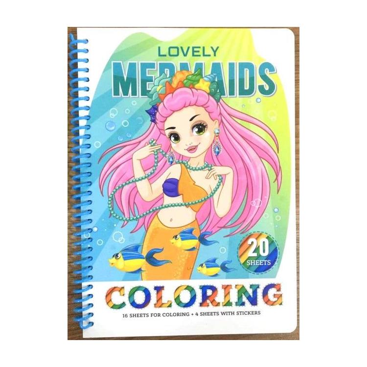 Kolorowanka A5 koło 20 kartek Urocze syrenki