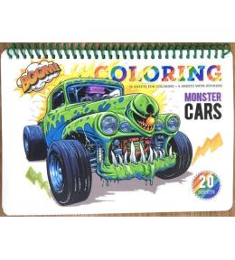 Kolorowanka A5 koło 20 kartek Monster cars