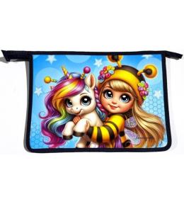 Teczka-torba A4+ zapinana na zamek Jednorożec