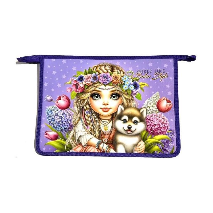 Teczka-torba A4+ zapinana na zamek Dziewczynka