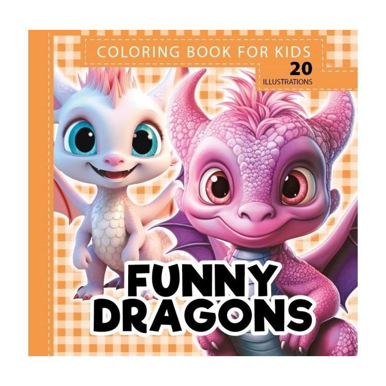 Kolorowanka 160x160 Funny dragons Smoki pomarańcz