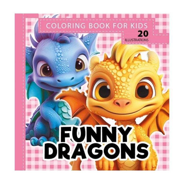 Kolorowanka 160x160 Funny dragons Smoki róż