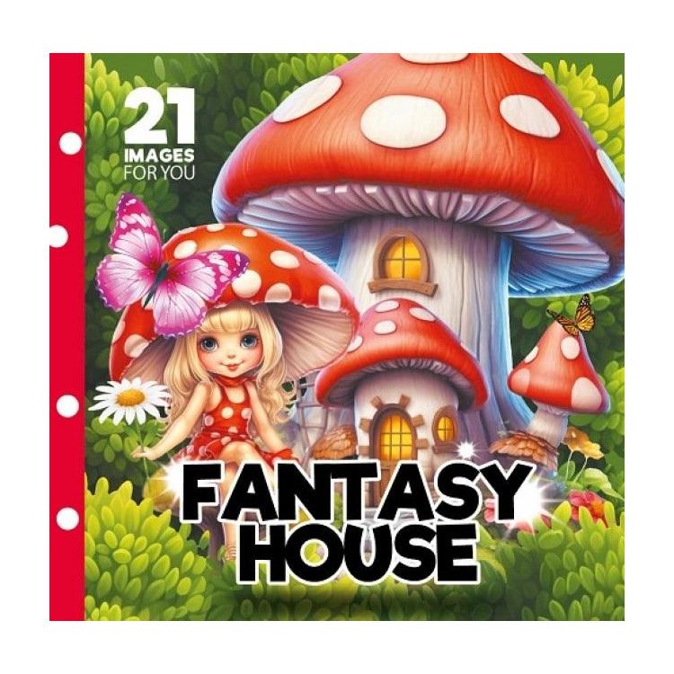 Kolorowanka 160x160 Fantasy house Bajkowe domki