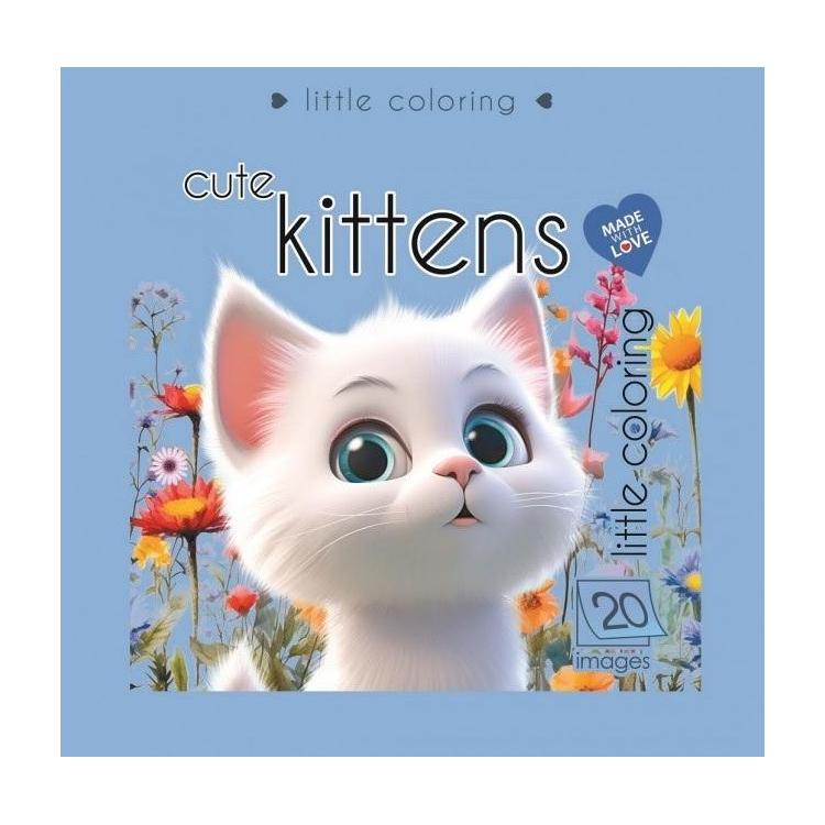 Kolorowanka 140x140 Słodkie kotki niebieska