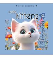 Kolorowanka 140x140 Słodkie kotki niebieska