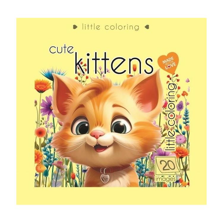 Kolorowanka 140x140 Słodkie kotki żółta