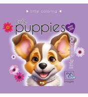 Kolorowanka 140x140 Słodkie pieski fioletowa