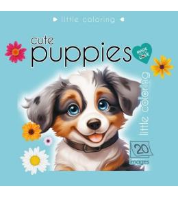 Kolorowanka 140x140 Słodkie pieski turkusowa