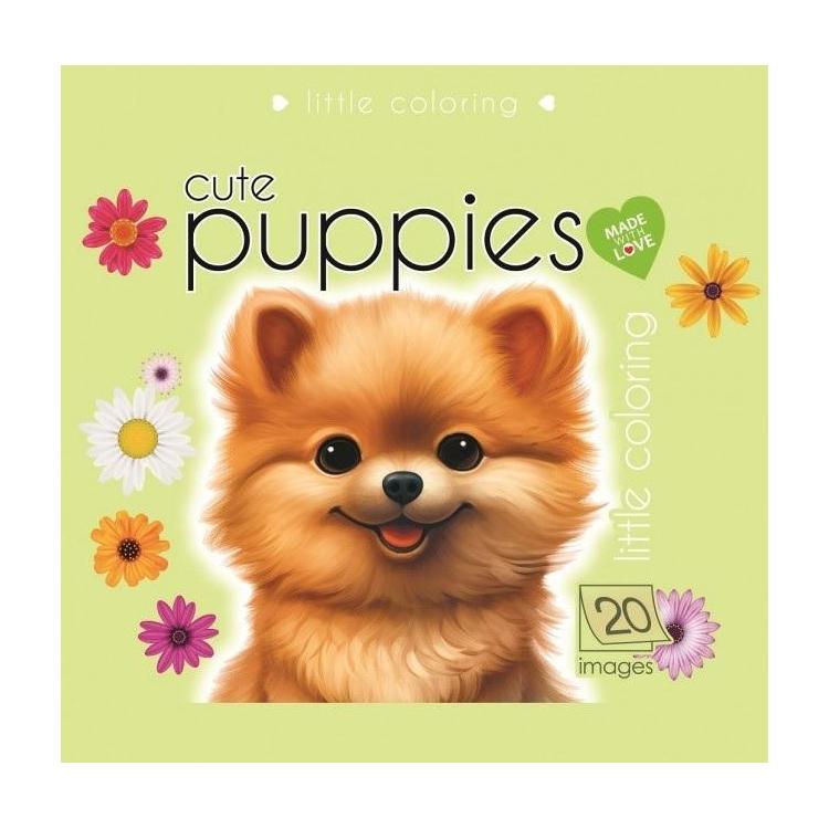 Kolorowanka 140x140 Słodkie pieski zielona