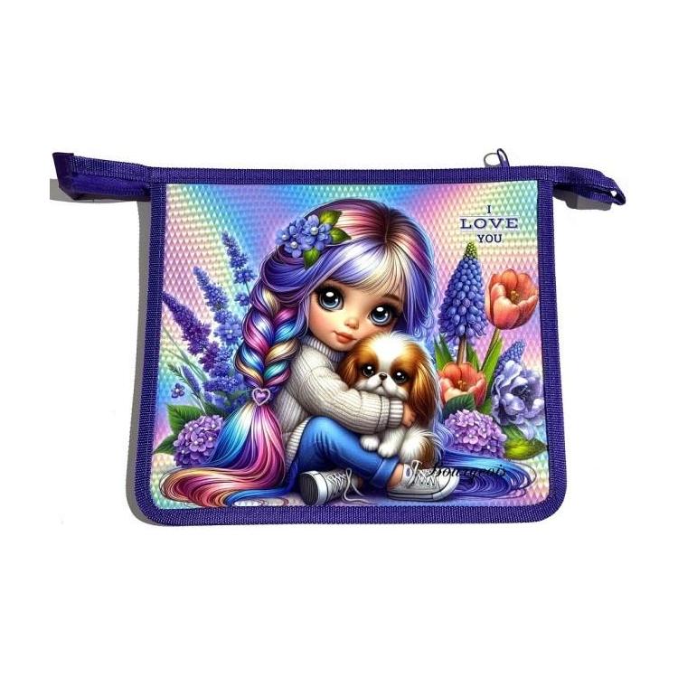 Teczka-torba A5+ zapinana na zamek Dziewczynka