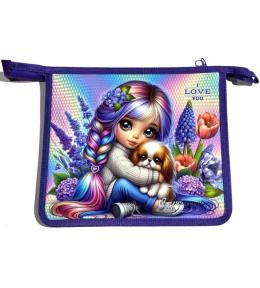 Teczka-torba A5+ zapinana na zamek Dziewczynka