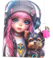 Pamiętnik z kłódką A6/64K gładki Dziewczynka z yor