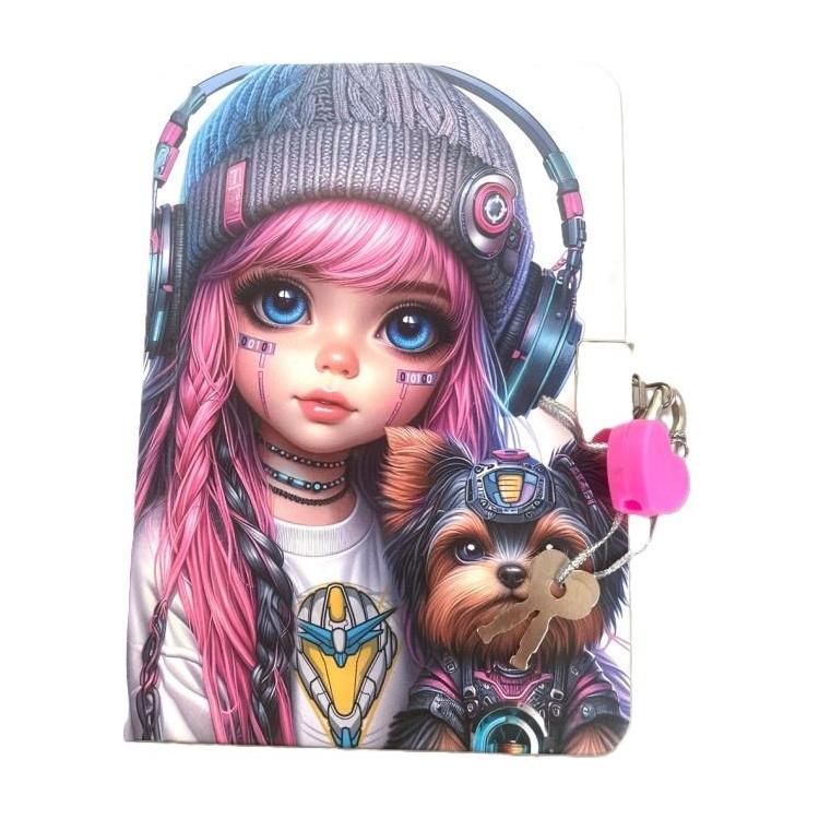 Pamiętnik z kłódką A6/64K gładki Dziewczynka z yor