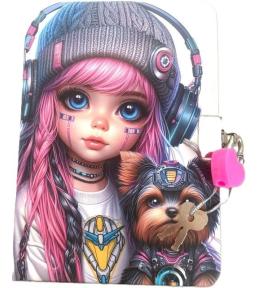 Pamiętnik z kłódką A6/64K gładki Dziewczynka z yor