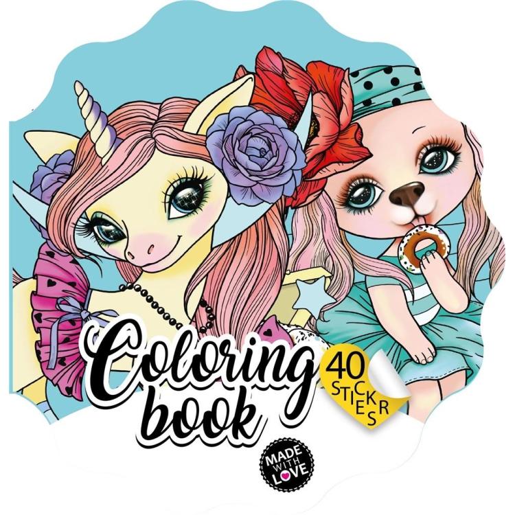 Kolorowanka Curly z naklejkami BR Kwiatek 2223