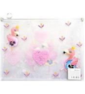 Teczka A4+ z plastikowym suwakiem Flamingi FRESH