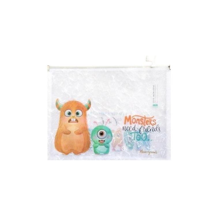 Teczka A4+ z plastikowym suwakiem Potworki FRESH