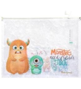 Teczka A4+ z plastikowym suwakiem Potworki FRESH