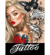 Kolorowanka A4 pionowa 8 obrazków Tattoo żółta