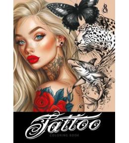 Kolorowanka A4 pionowa 8 obrazków Tattoo żółta