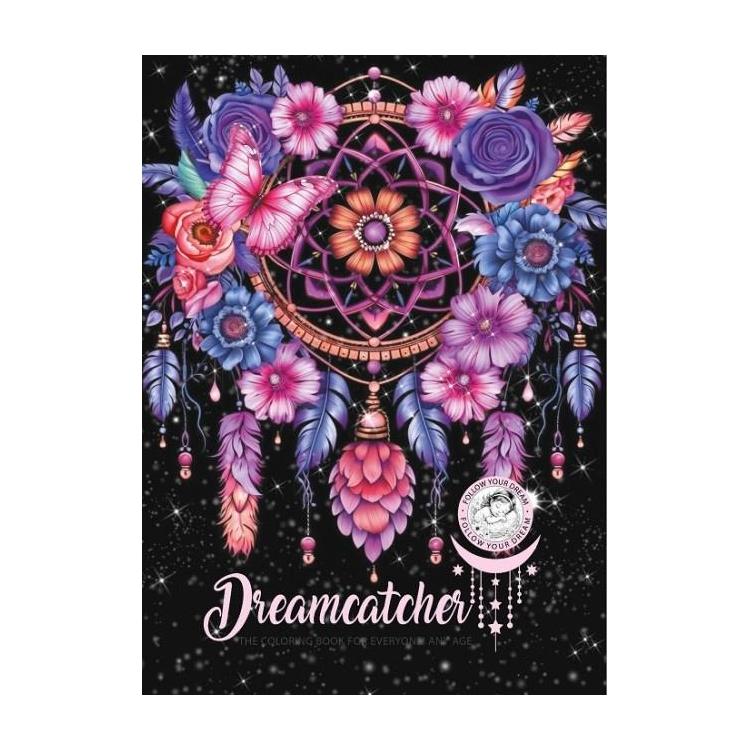 Kolorowanka A4 pionowa 8 obrazków Łapacz snów fiol