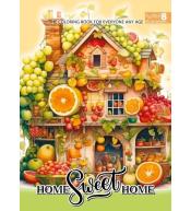 Kolorowanka A4 pionowa 8 obrazków Domki żółty