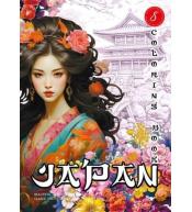 Kolorowanka A4 pionowa 8 obrazków Japan fiolet