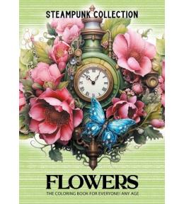 Kolorowanka A4 pionowa 8 obrazków Kwiaty zielony