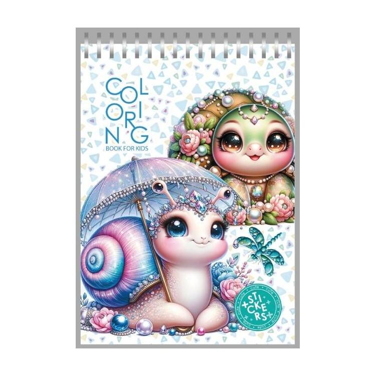 Kolorowanka 148x210 z naklejkami 26obrazków Ślimak