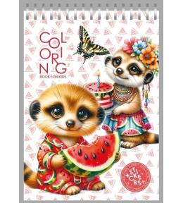 Kolorowanka 148x210 z naklejkami 26obrazków Suryka