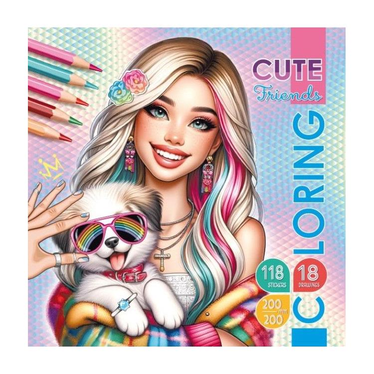 Kolorowanka z naklejkami 200x200 Zwierzęcy przyjac