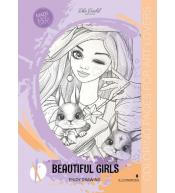 Kolorowanka A4 8 obrazków Beautiful Girls fiolet