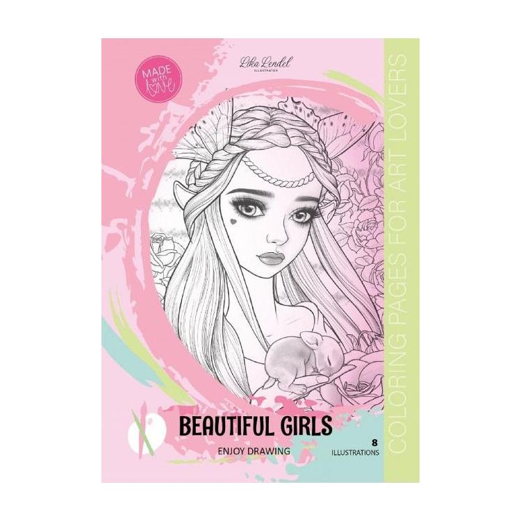 Kolorowanka A4 8 obrazków Beautiful Girls różowa