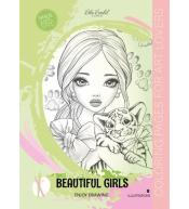 Kolorowanka A4 8 obrazków Beautiful Girls zielona