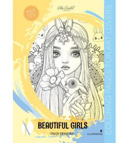 Kolorowanka A4 8 obrazków Beautiful Girls żółta