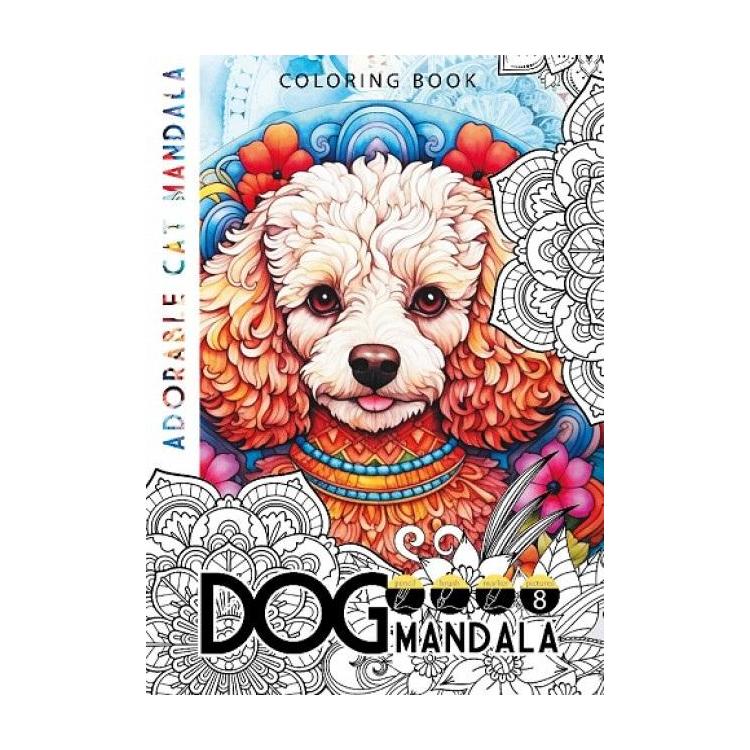 Kolorowanka A4 8 obrazków Dog mandala Psy