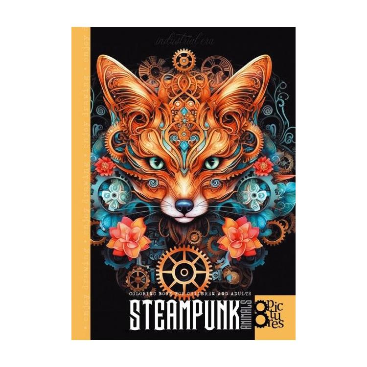 Kolorowanka A4 8 obrazków Steampunk Lis