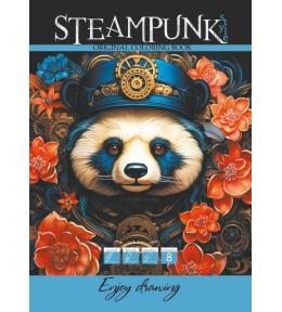Kolorowanka A4 8 obrazków Steampunk Panda