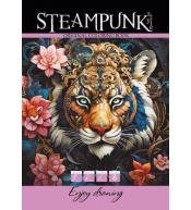 Kolorowanka A4 8 obrazków Steampunk Tygrys