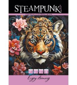 Kolorowanka A4 8 obrazków Steampunk Tygrys