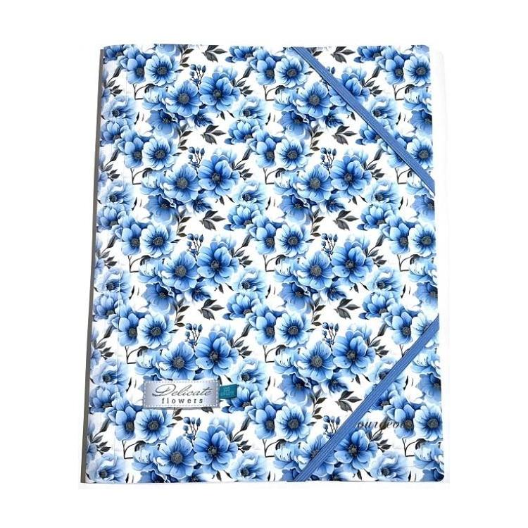 Teczka A4+ plastikowa z gumką Kwiatki