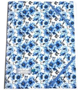 Teczka A4+ plastikowa z gumką Kwiatki