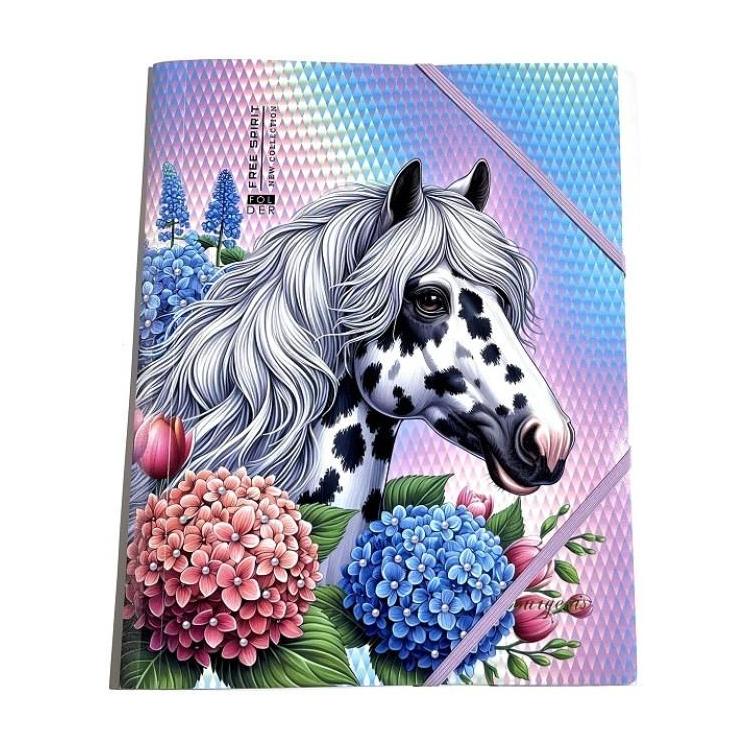 Teczka A4+ plastikowa z gumką Koń