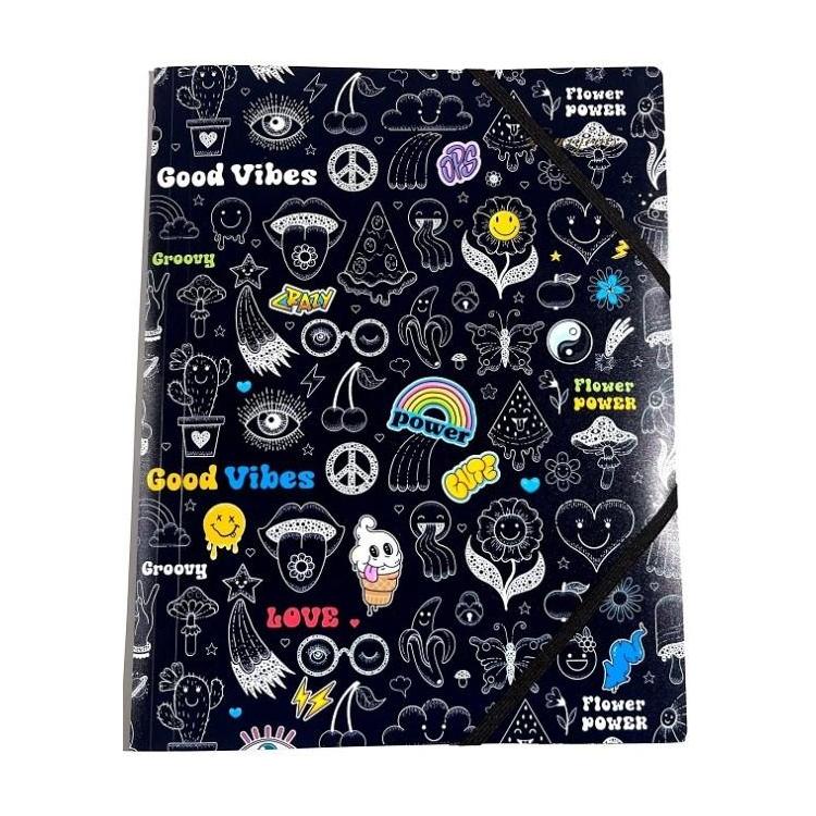 Teczka A4+ plastikowa z gumką Good Vibes