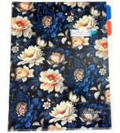 Teczka A4+ plastik 3 przegródki koszulka L Kwiaty